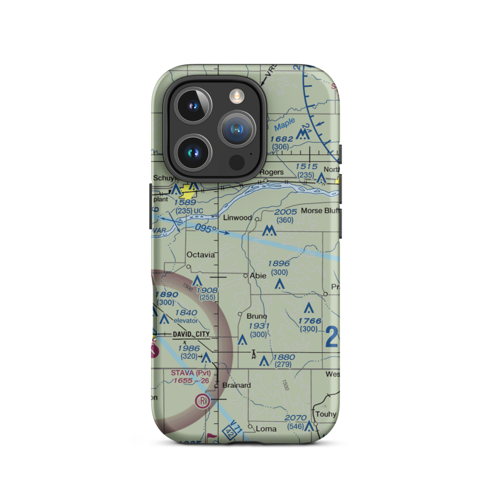 Abie Sky Ranch Airport (NE27) VFR Sectional  Tough iPhone Case iPhone 16 Pro model shown
