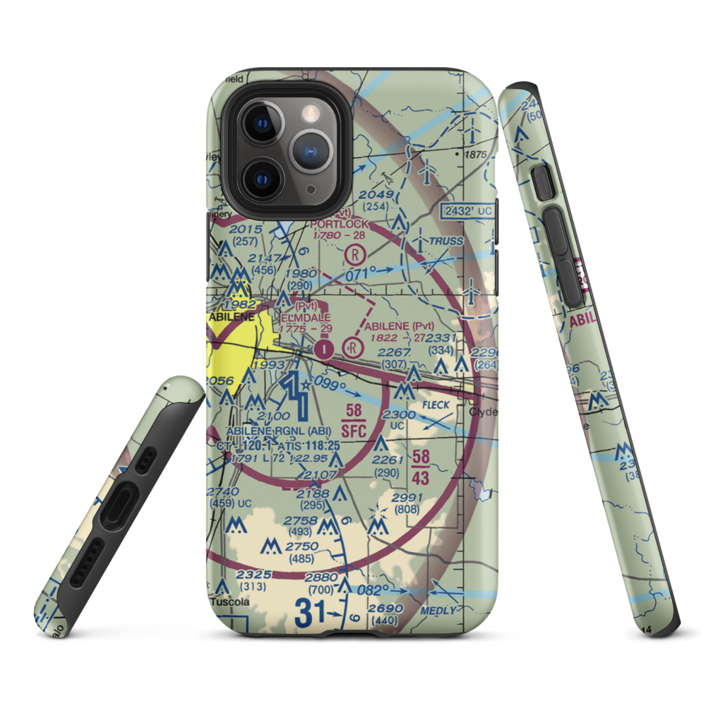 Abilene Executive Airpark (TX00) VFR Sectional  Tough iPhone Case iPhone 11 Pro model shown