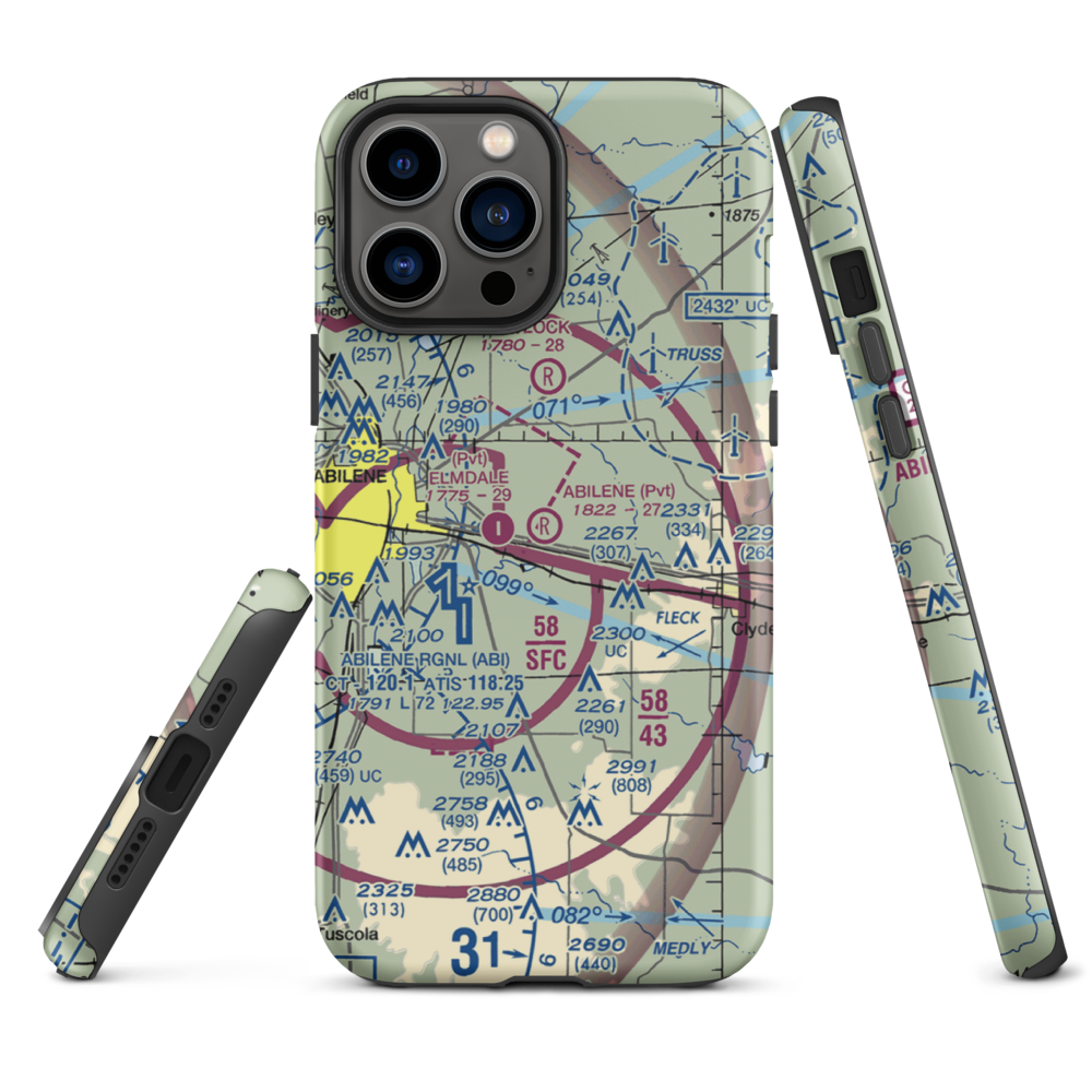 Abilene Executive Airpark (TX00) VFR Sectional  Tough iPhone Case iPhone 13 Pro Max model shown