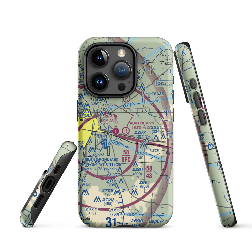 Abilene Executive Airpark (TX00) VFR Sectional  Tough iPhone Case iPhone 15 Pro model shown