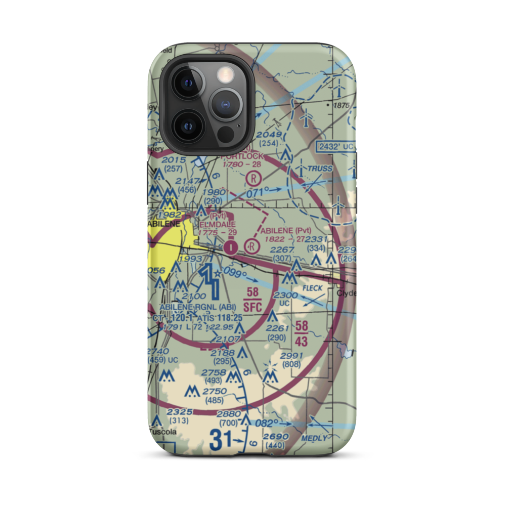 Abilene Executive Airpark (TX00) VFR Sectional  Tough iPhone Case iPhone 12 Pro Max model shown