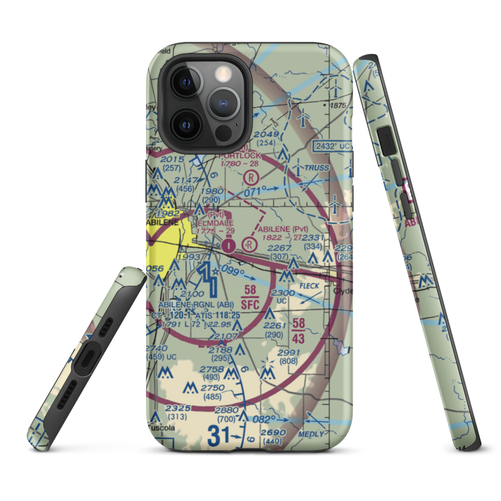Abilene Executive Airpark (TX00) VFR Sectional  Tough iPhone Case iPhone 12 Pro Max model shown