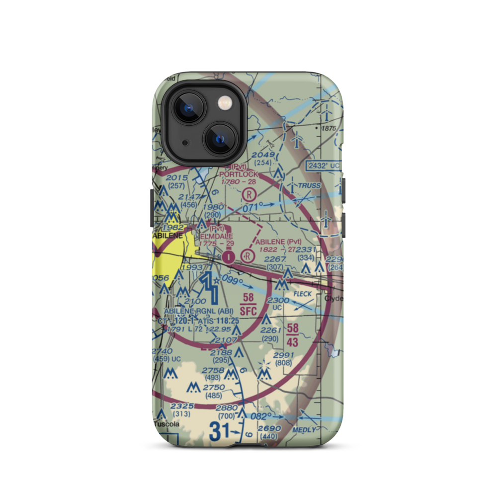 Abilene Executive Airpark (TX00) VFR Sectional  Tough iPhone Case iPhone 13 model shown