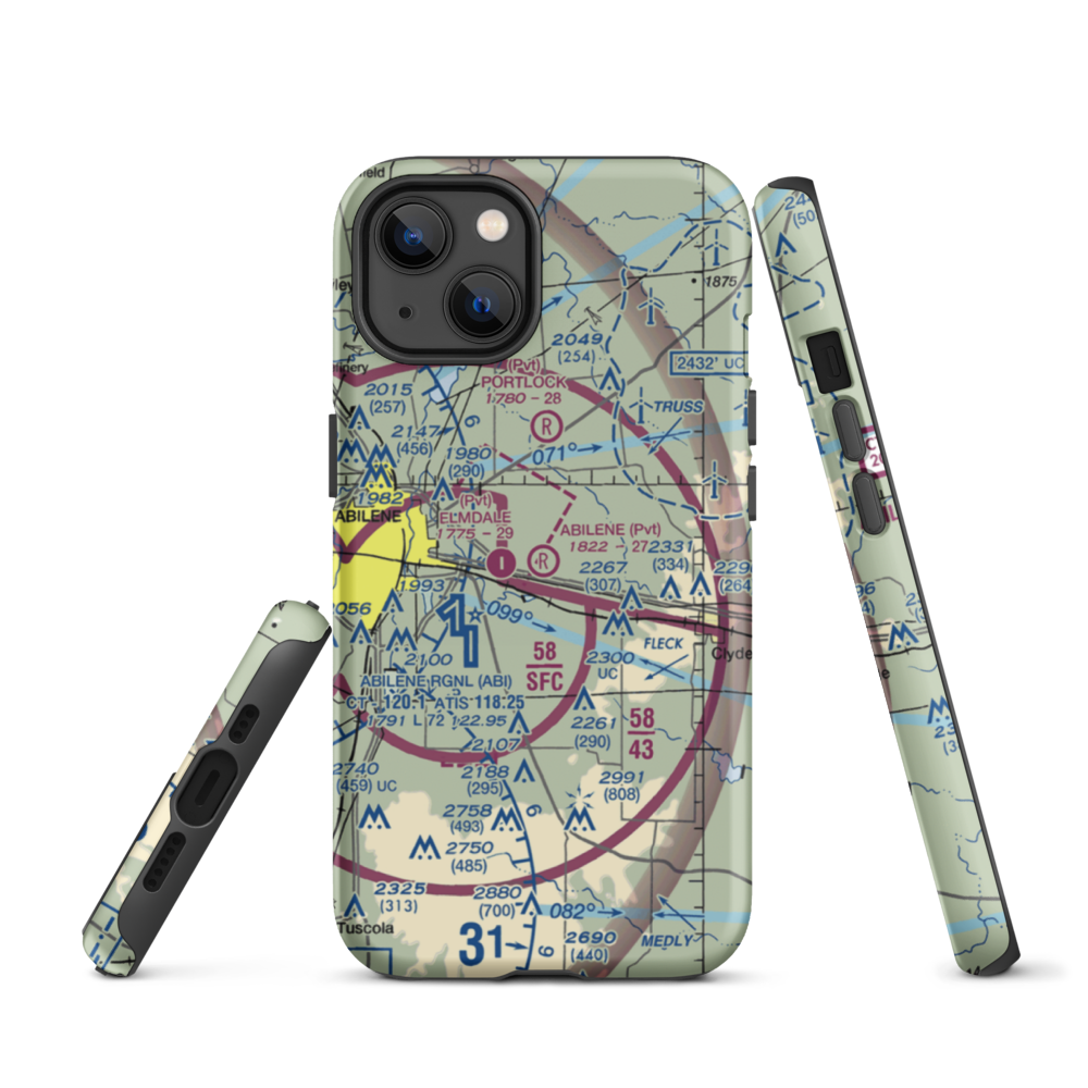 Abilene Executive Airpark (TX00) VFR Sectional  Tough iPhone Case iPhone 13 model shown