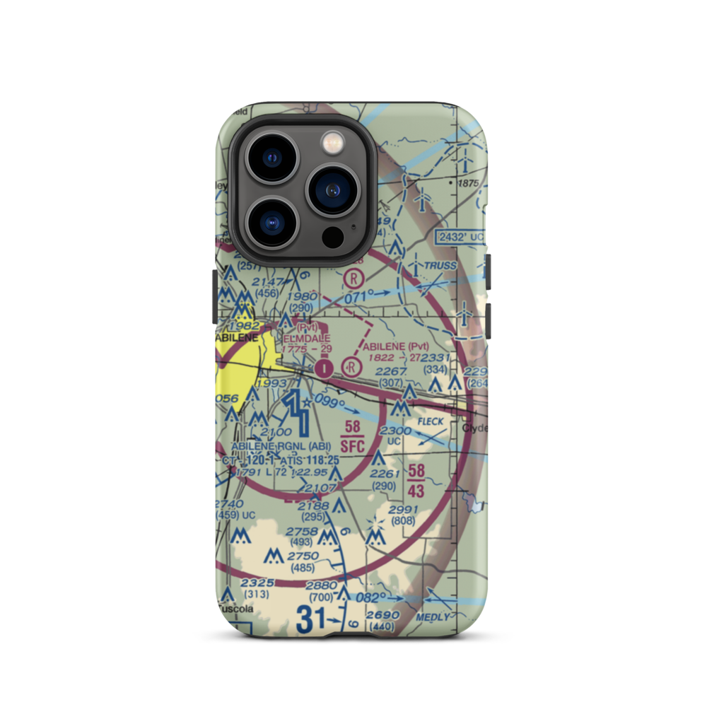 Abilene Executive Airpark (TX00) VFR Sectional  Tough iPhone Case iPhone 13 Pro model shown