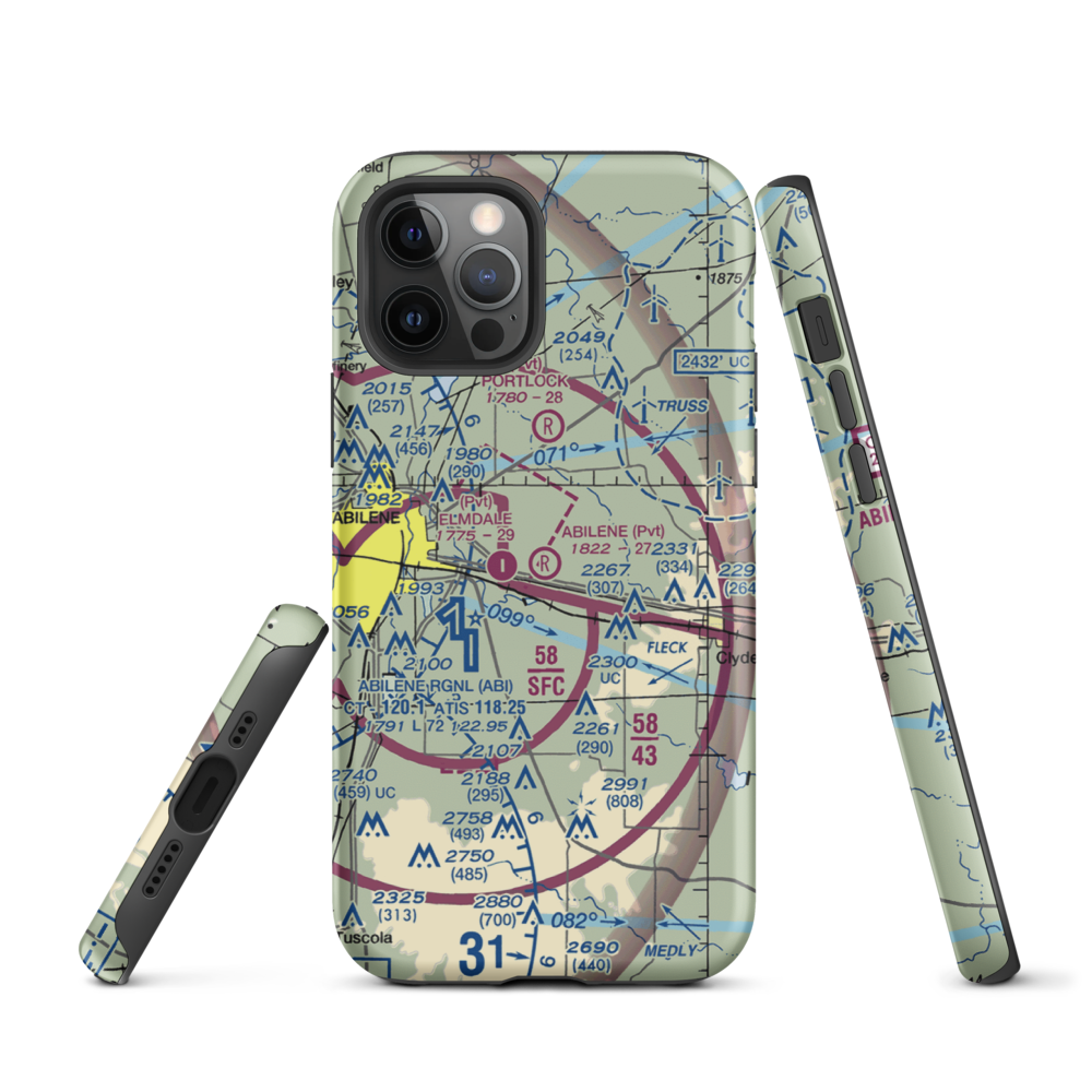 Abilene Executive Airpark (TX00) VFR Sectional  Tough iPhone Case iPhone 12 Pro model shown