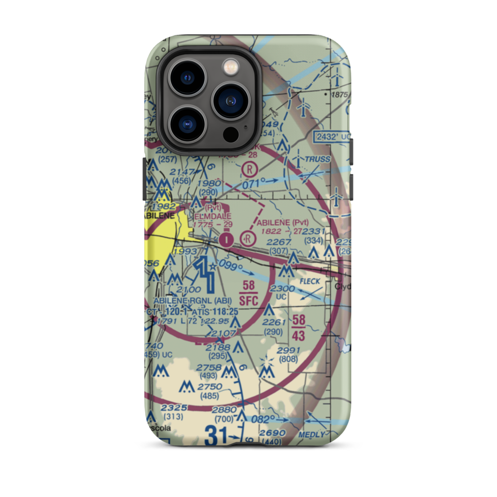 Abilene Executive Airpark (TX00) VFR Sectional  Tough iPhone Case iPhone 14 Pro Max model shown