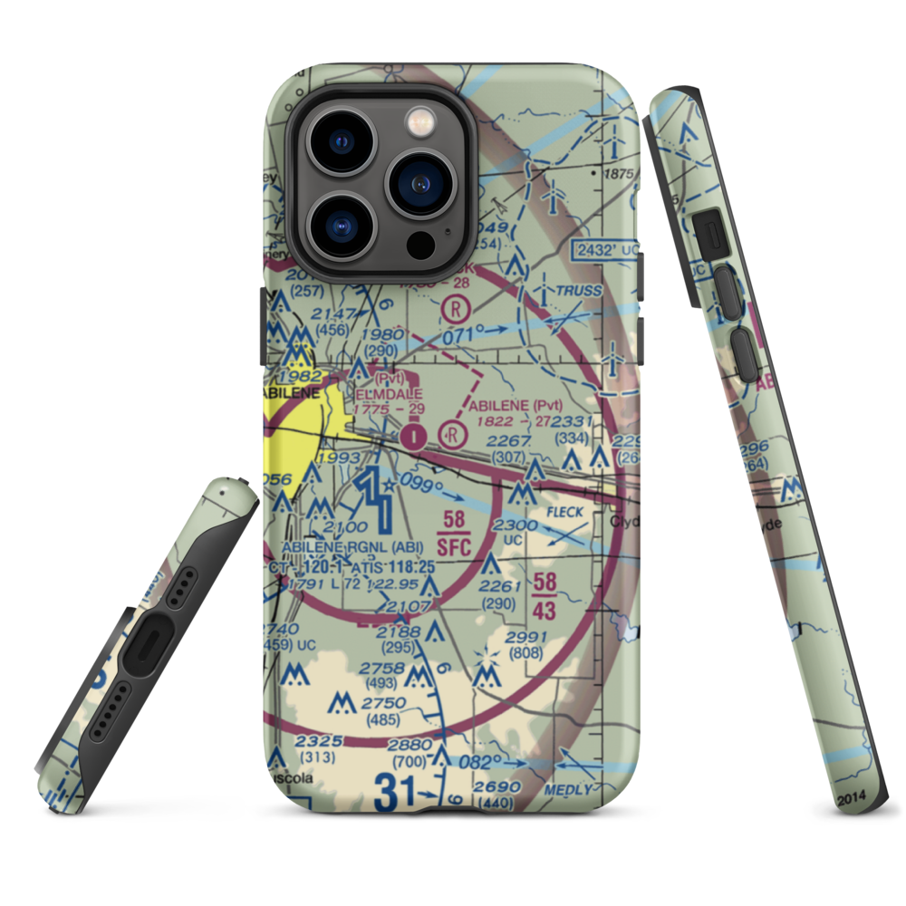 Abilene Executive Airpark (TX00) VFR Sectional  Tough iPhone Case iPhone 14 Pro Max model shown