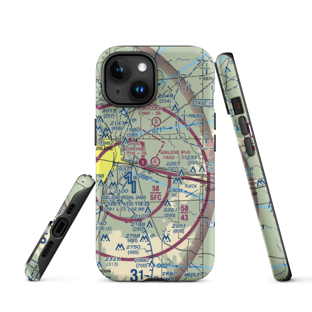 Abilene Executive Airpark (TX00) VFR Sectional  Tough iPhone Case iPhone 15 model shown