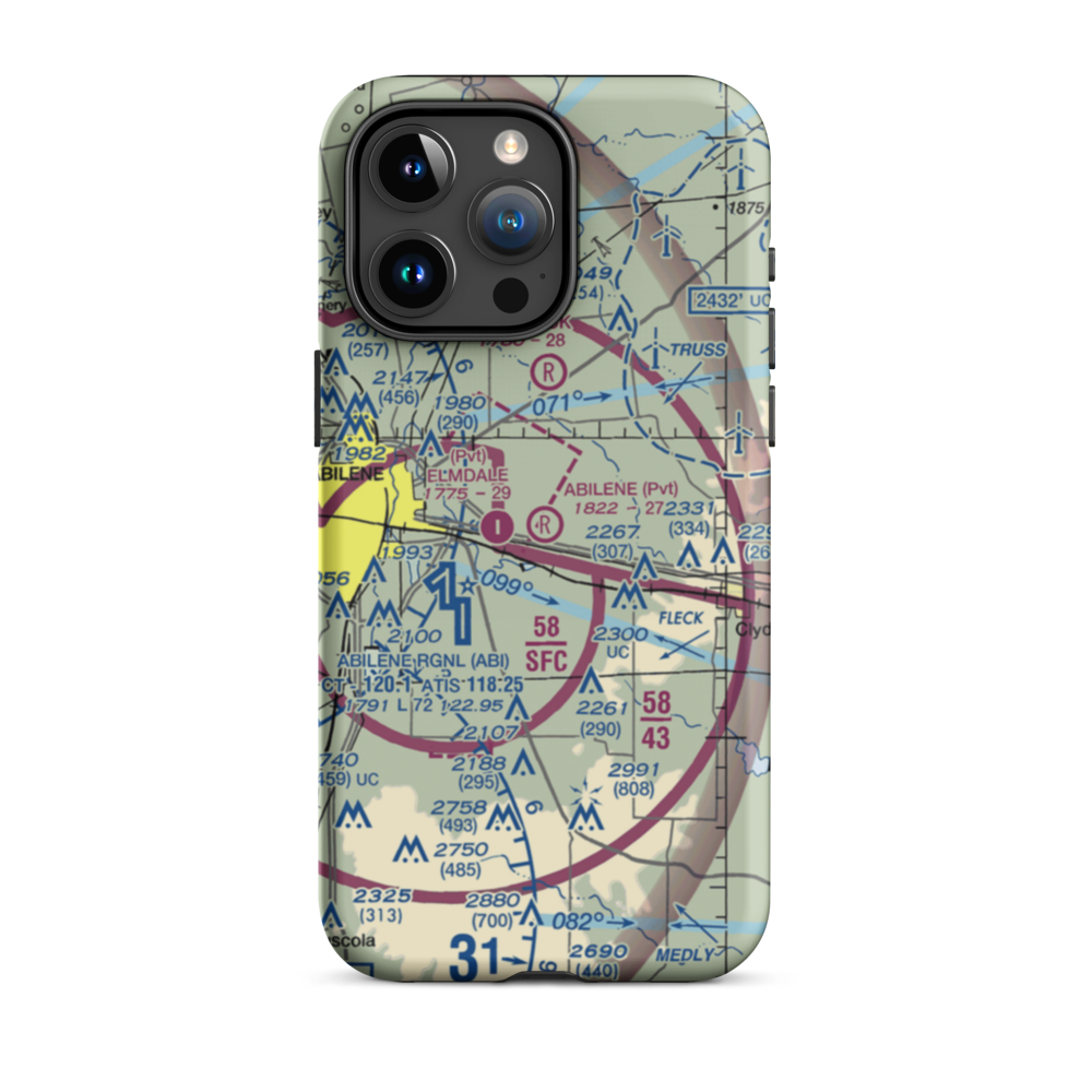 Abilene Executive Airpark (TX00) VFR Sectional  Tough iPhone Case iPhone 15 Pro Max model shown