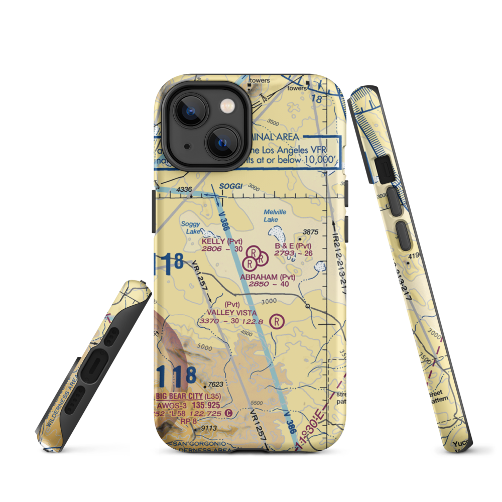 Abraham Ranch Airport (7CA1) VFR Sectional  Tough iPhone Case iPhone 14 model shown