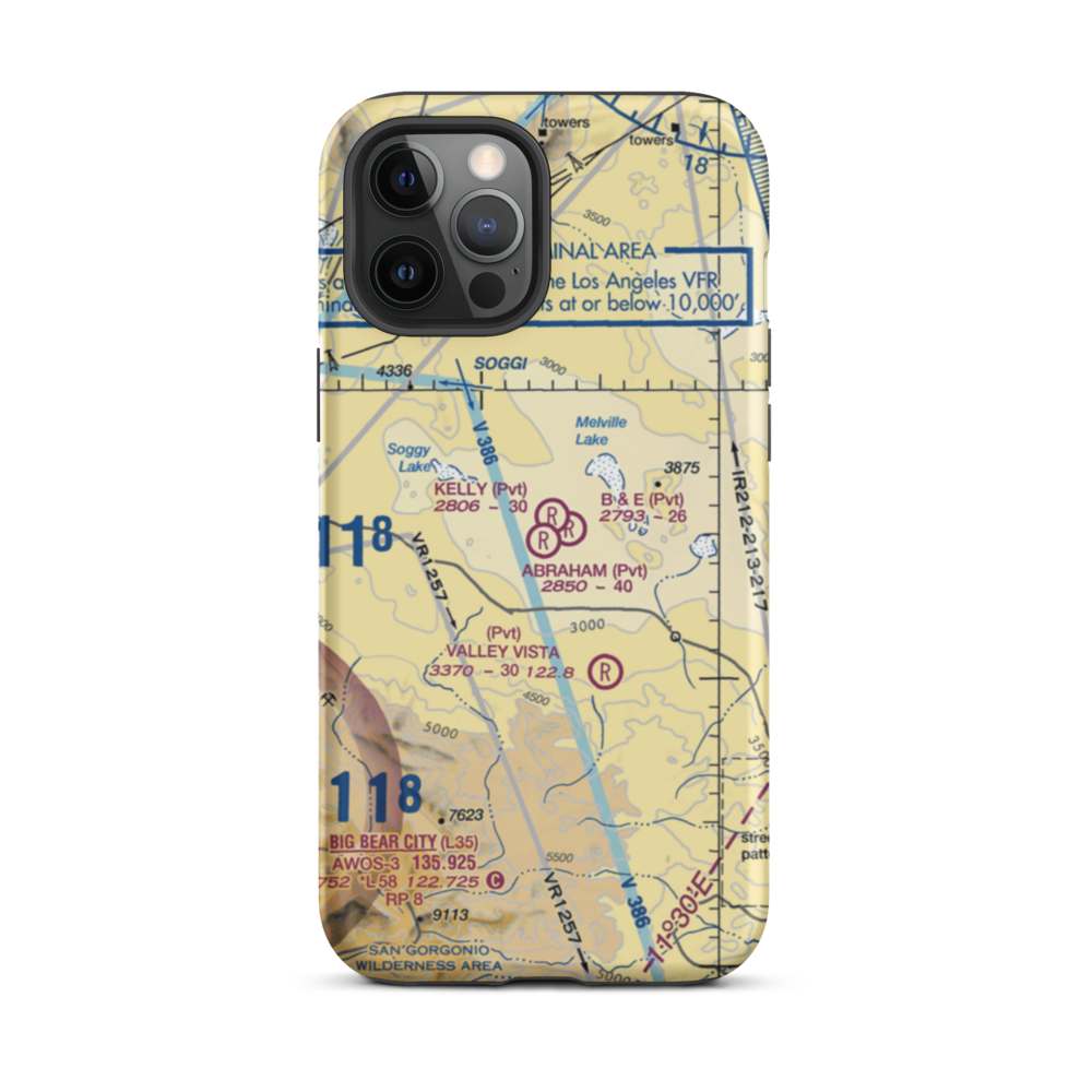 Abraham Ranch Airport (7CA1) VFR Sectional  Tough iPhone Case iPhone 12 Pro Max model shown