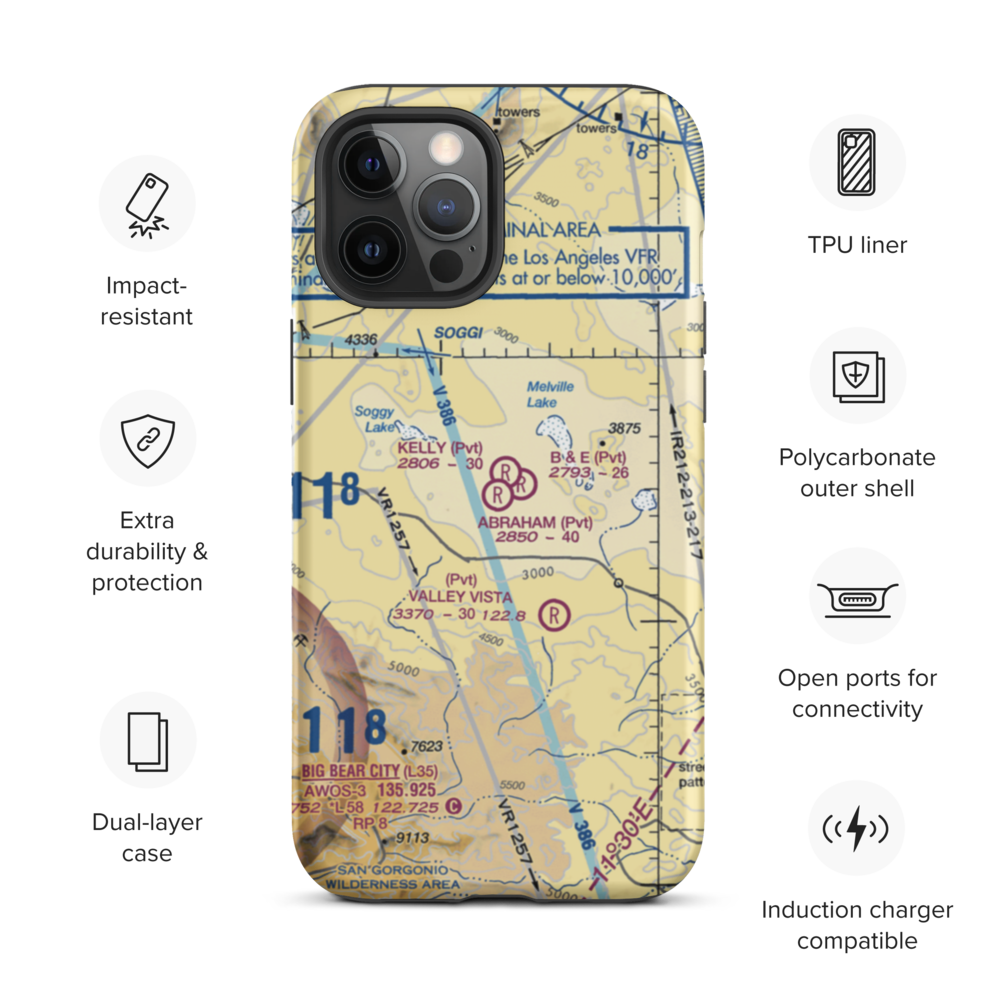 Abraham Ranch Airport (7CA1) VFR Sectional  Tough iPhone Case iPhone 12 Pro Max model shown