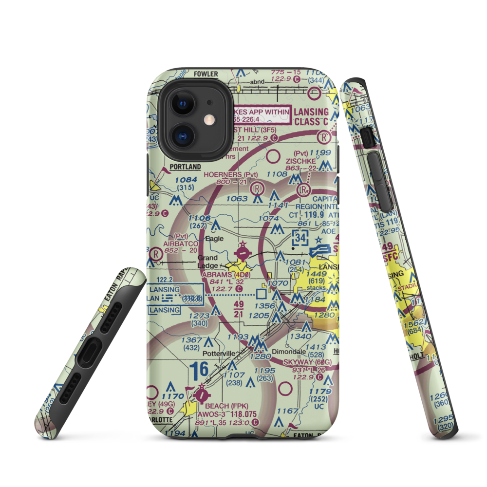 Abrams Municipal Airport (4D0) VFR Sectional  Tough iPhone Case iPhone 11 model shown