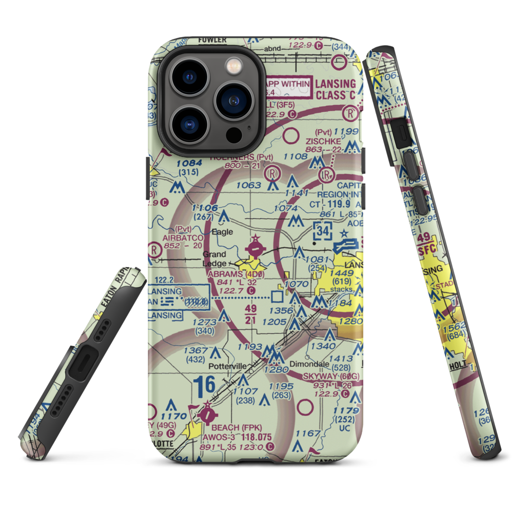 Abrams Municipal Airport (4D0) VFR Sectional  Tough iPhone Case iPhone 13 Pro Max model shown