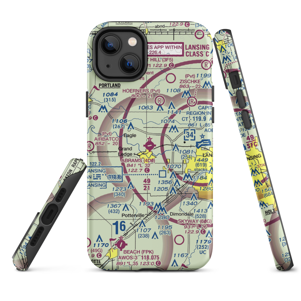 Abrams Municipal Airport (4D0) VFR Sectional  Tough iPhone Case iPhone 12 mini model shown