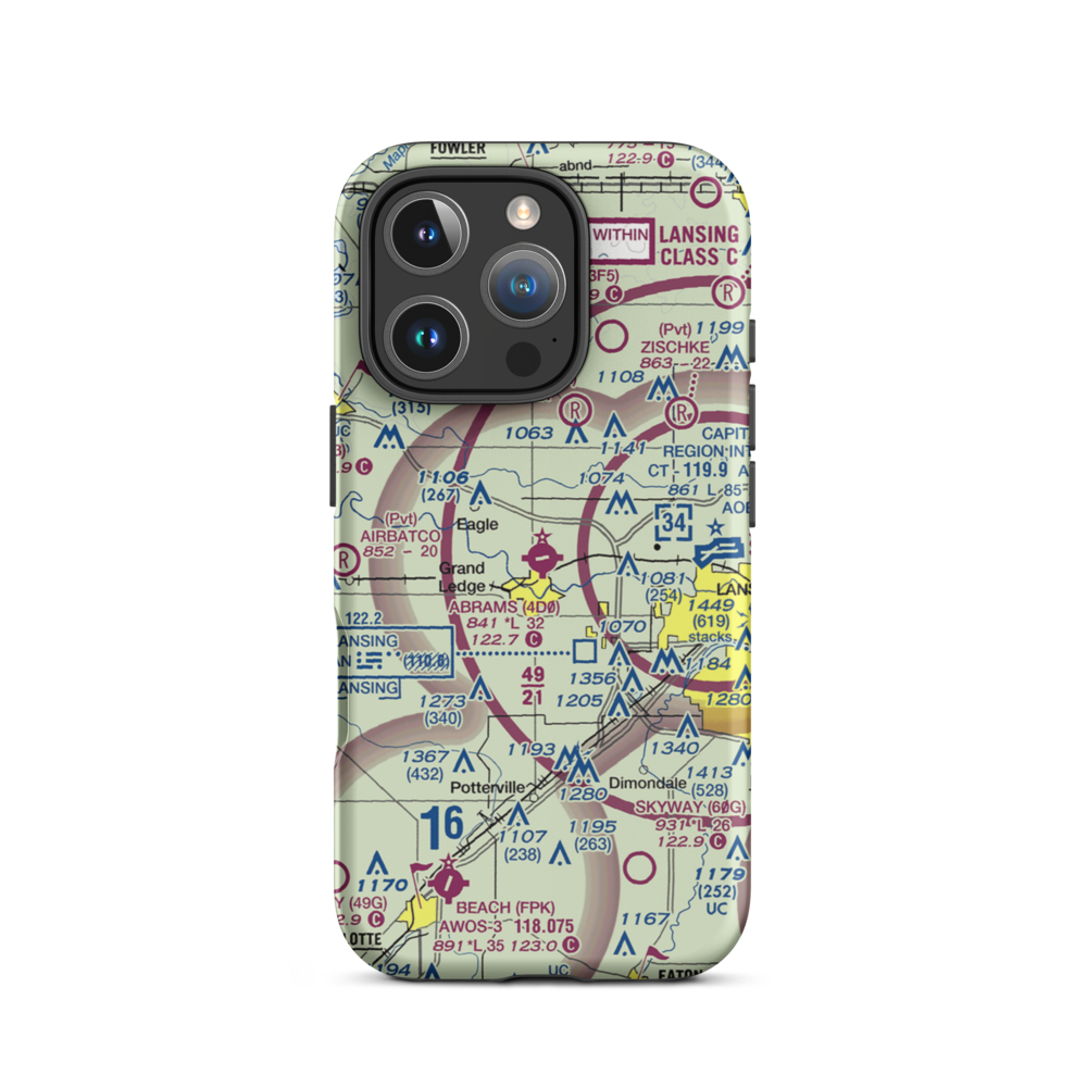 Abrams Municipal Airport (4D0) VFR Sectional  Tough iPhone Case iPhone 16 Pro model shown