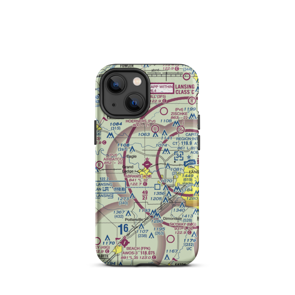 Abrams Municipal Airport (4D0) VFR Sectional  Tough iPhone Case iPhone 13 mini model shown