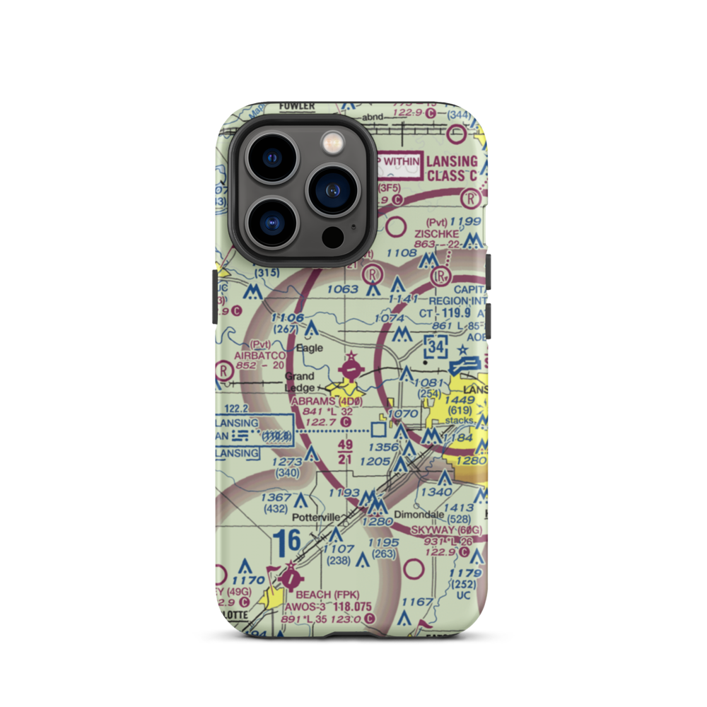 Abrams Municipal Airport (4D0) VFR Sectional  Tough iPhone Case iPhone 13 Pro model shown