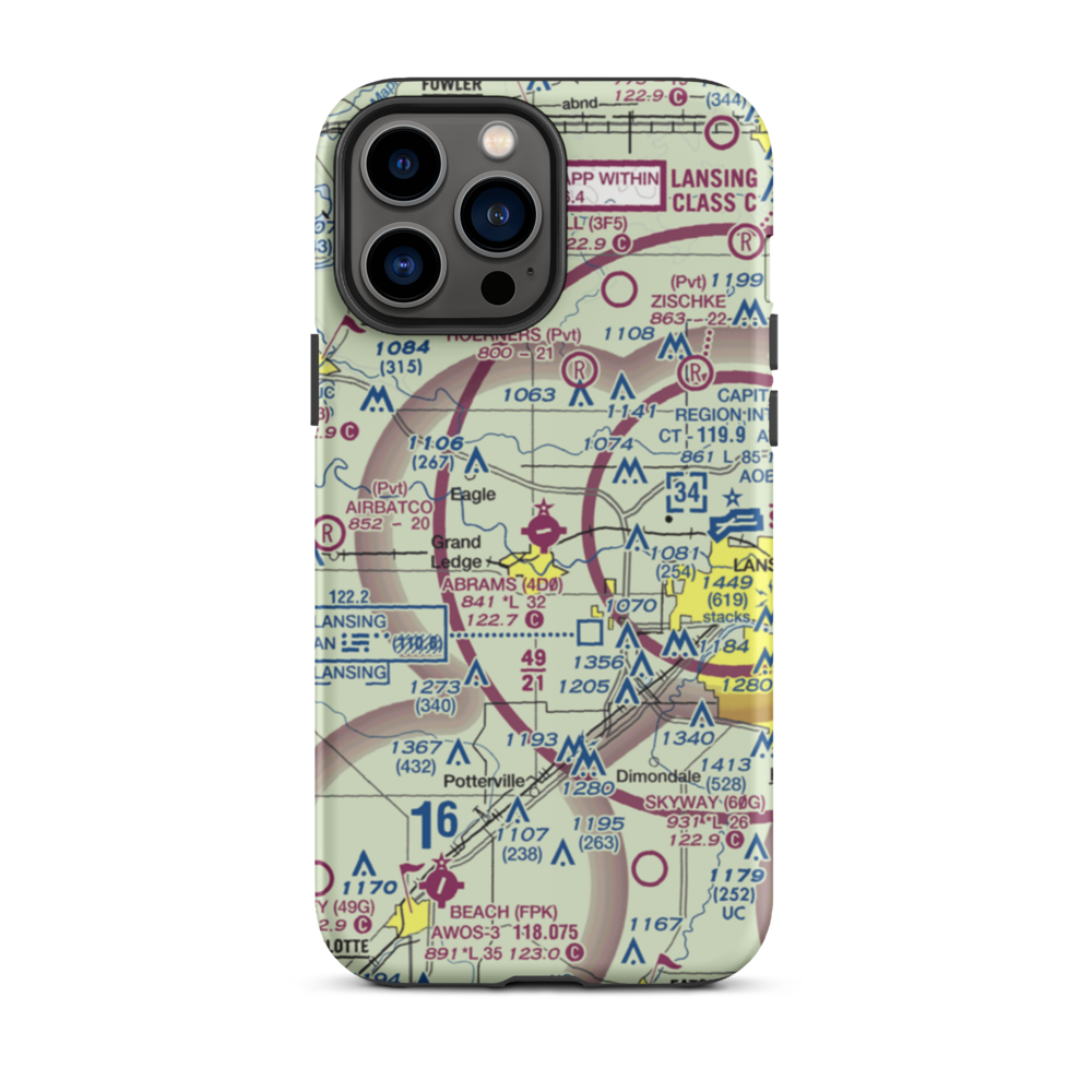 Abrams Municipal Airport (4D0) VFR Sectional  Tough iPhone Case iPhone 13 Pro Max model shown