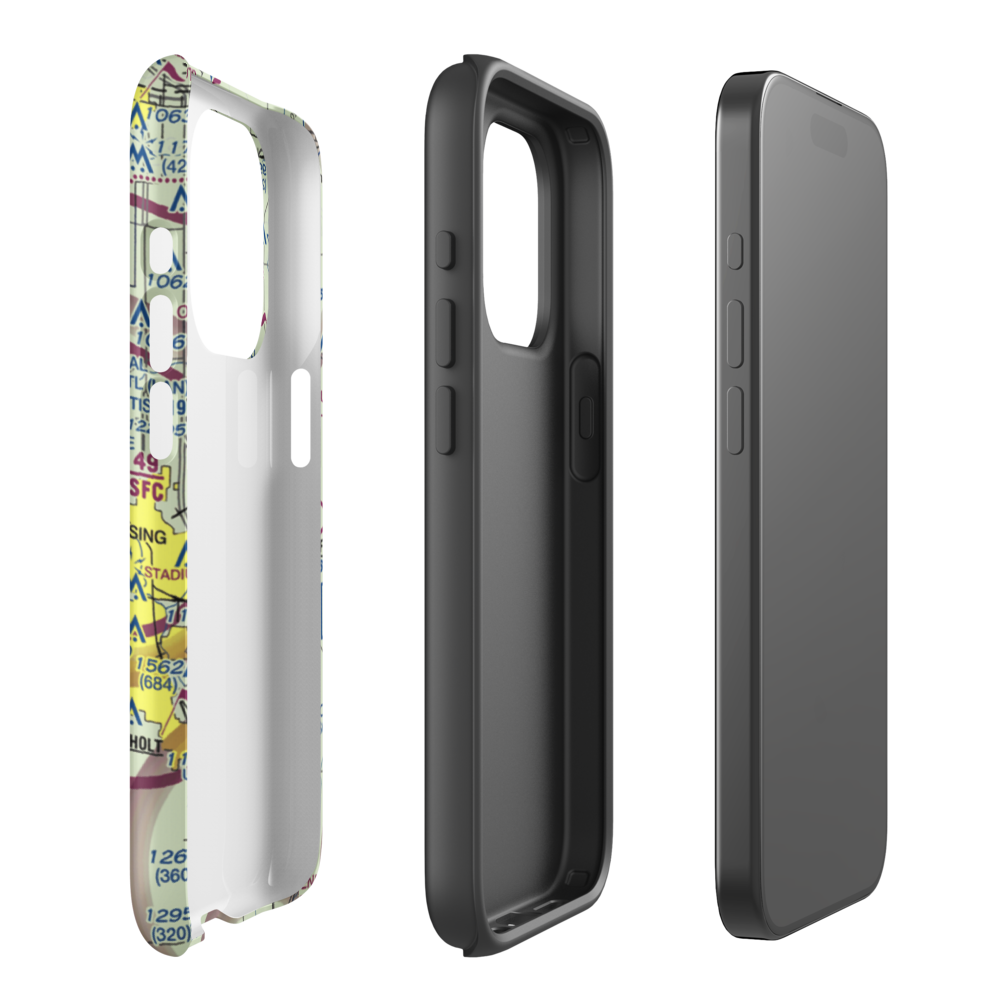 Abrams Municipal Airport (4D0) VFR Sectional  Tough iPhone Case iPhone 15 Pro model shown