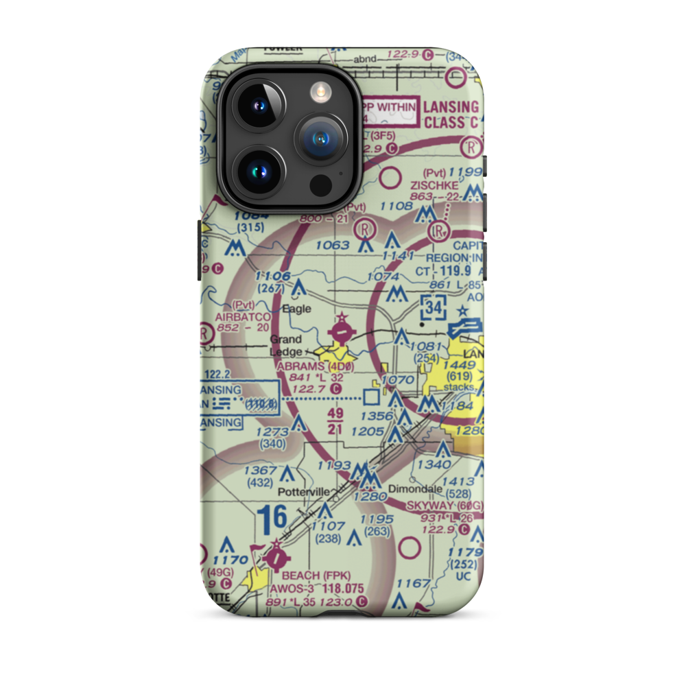 Abrams Municipal Airport (4D0) VFR Sectional  Tough iPhone Case iPhone 15 Pro Max model shown