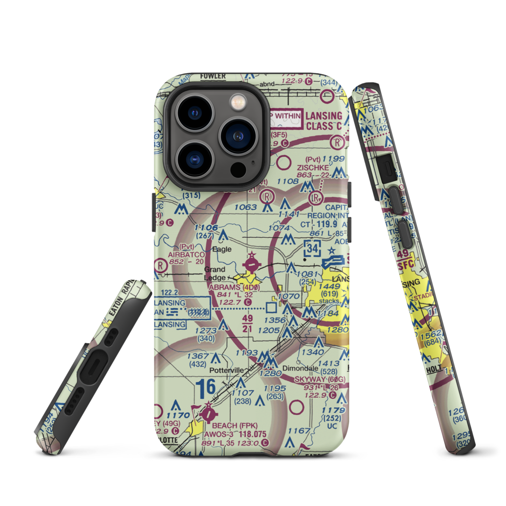 Abrams Municipal Airport (4D0) VFR Sectional  Tough iPhone Case iPhone 13 Pro model shown
