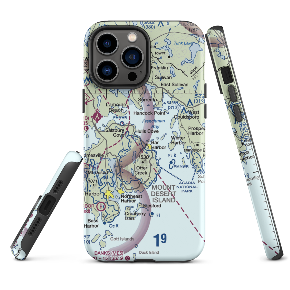 Acadian Seaplane Base (ME07) VFR Sectional  Tough iPhone Case iPhone 13 Pro Max model shown