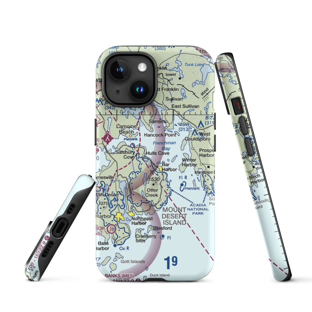 Acadian Seaplane Base (ME07) VFR Sectional  Tough iPhone Case iPhone 15 model shown