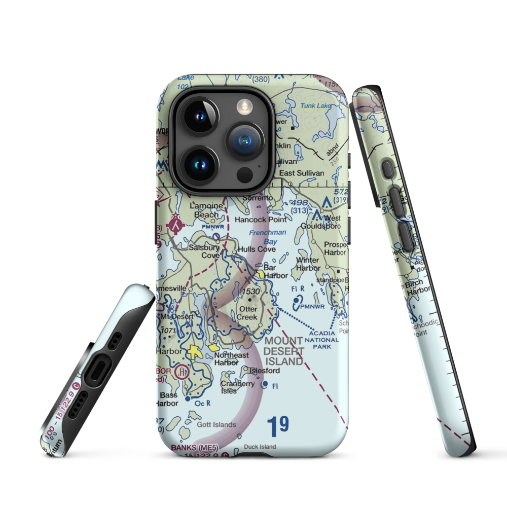 Acadian Seaplane Base (ME07) VFR Sectional  Tough iPhone Case iPhone 15 Pro model shown