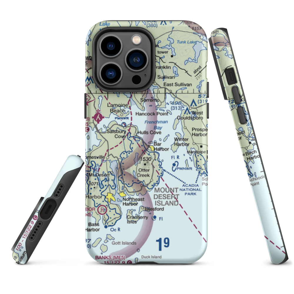 Acadian Seaplane Base (ME07) VFR Sectional  Tough iPhone Case iPhone 14 Pro Max model shown