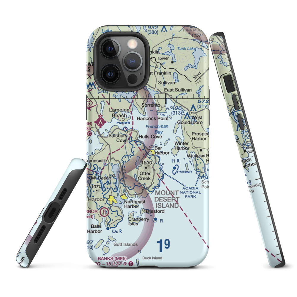 Acadian Seaplane Base (ME07) VFR Sectional  Tough iPhone Case iPhone 12 Pro Max model shown