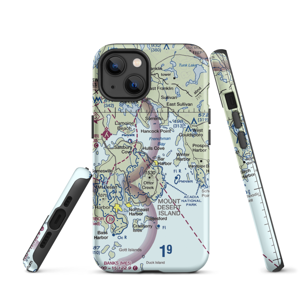 Acadian Seaplane Base (ME07) VFR Sectional  Tough iPhone Case iPhone 11 Pro Max model shown