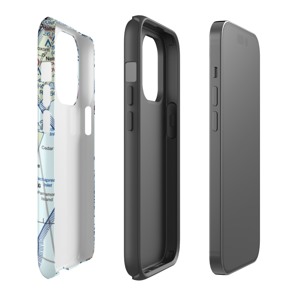 Accomack County Airport (MFV) VFR Sectional  Tough iPhone Case iPhone 14 Pro model shown