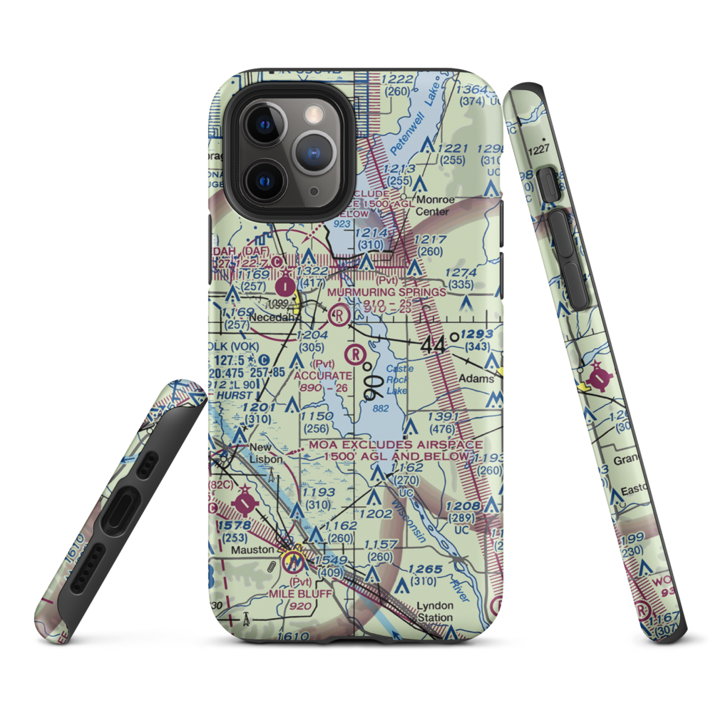 Accurate Airport (67WI) VFR Sectional  Tough iPhone Case iPhone 11 Pro model shown