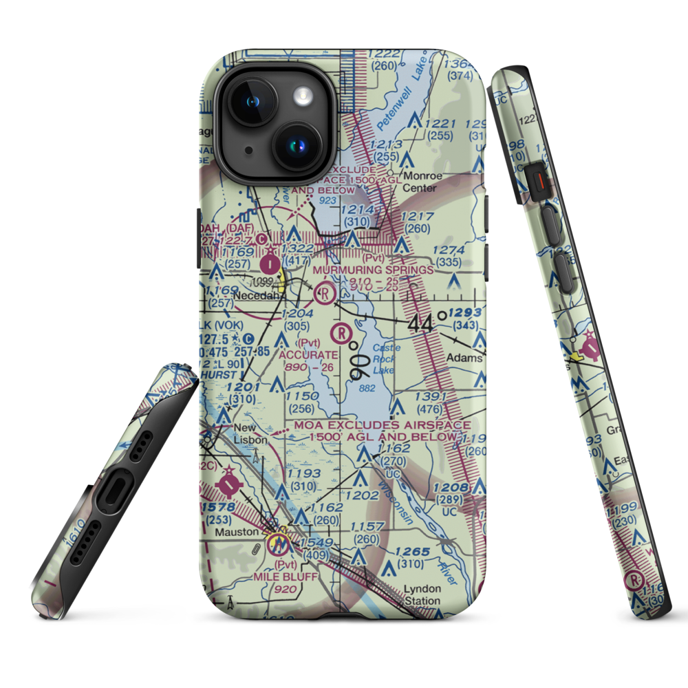 Accurate Airport (67WI) VFR Sectional  Tough iPhone Case iPhone 12 model shown