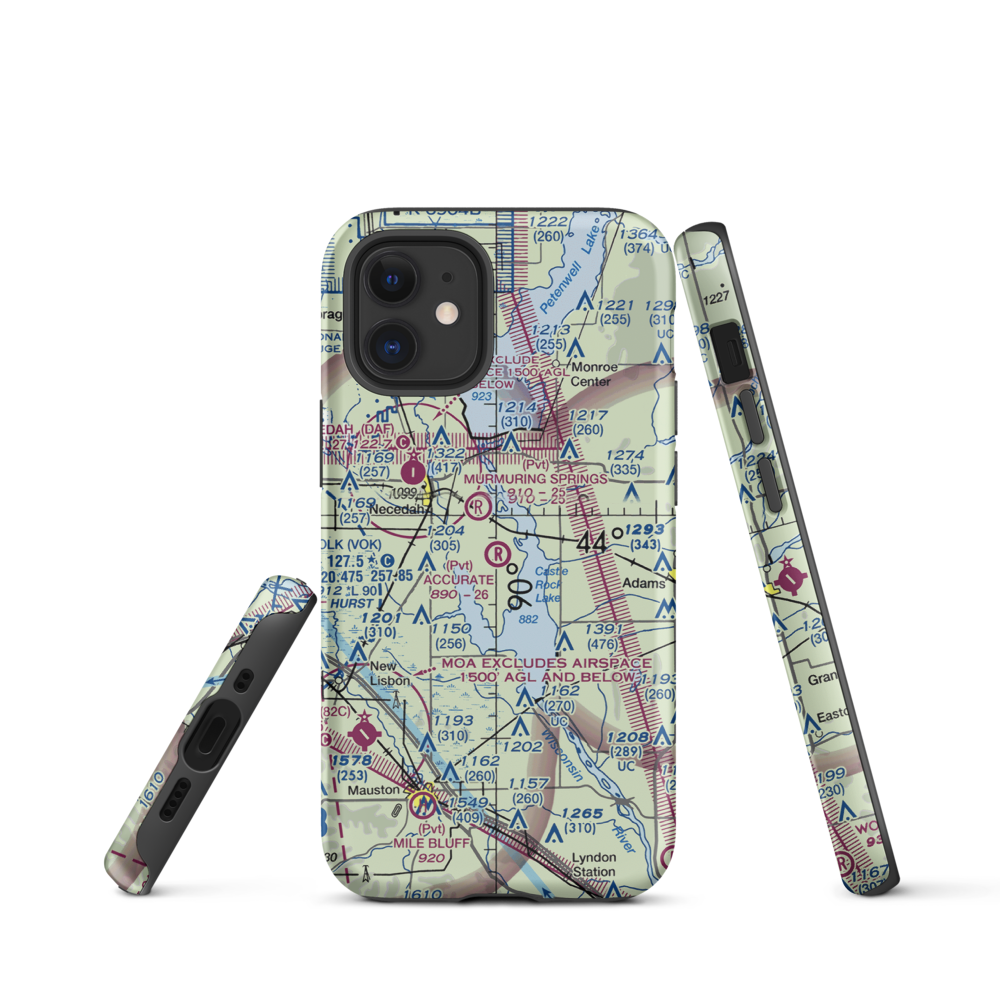 Accurate Airport (67WI) VFR Sectional  Tough iPhone Case iPhone 12 mini model shown