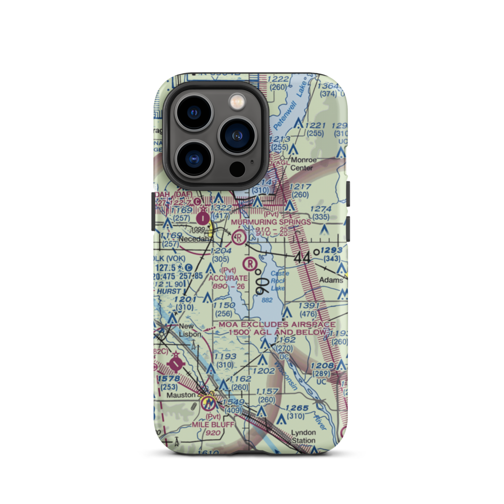 Accurate Airport (67WI) VFR Sectional  Tough iPhone Case iPhone 13 Pro model shown
