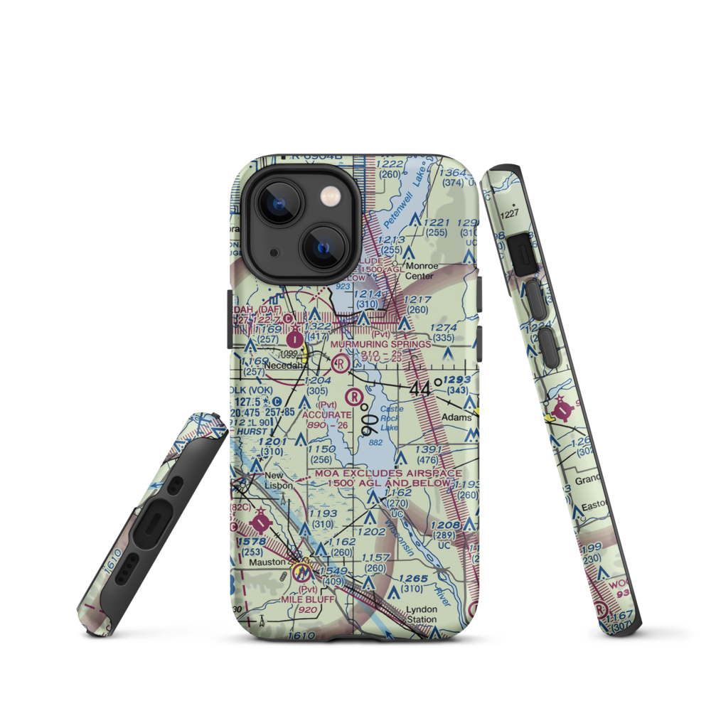 Accurate Airport (67WI) VFR Sectional  Tough iPhone Case iPhone 13 mini model shown