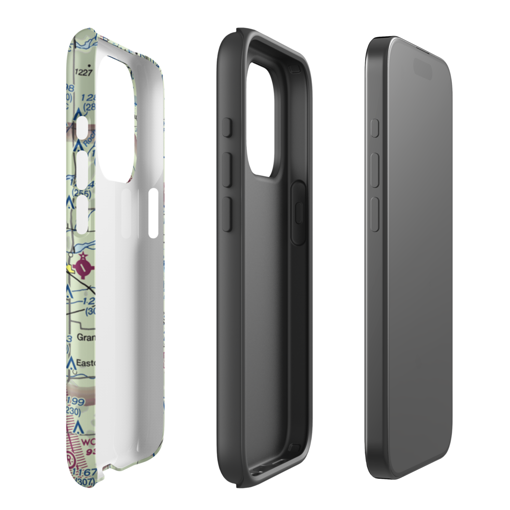 Accurate Airport (67WI) VFR Sectional  Tough iPhone Case iPhone 15 Pro model shown
