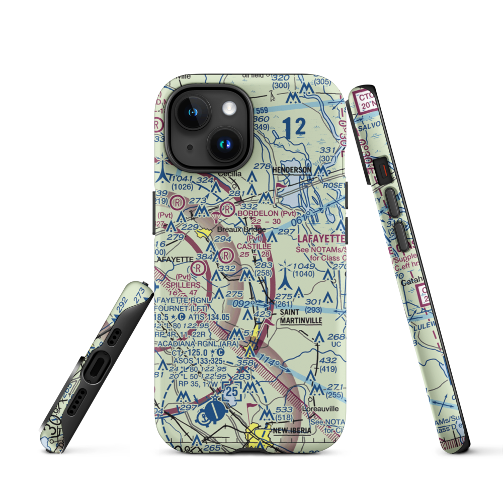 Ace Flying Airport (38LS) VFR Sectional  Tough iPhone Case iPhone 15 model shown