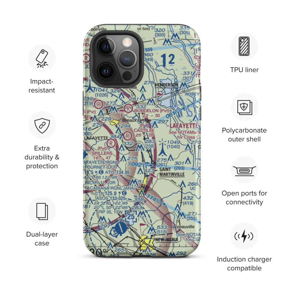 Ace Flying Airport (38LS) VFR Sectional  Tough iPhone Case iPhone 12 Pro Max model shown