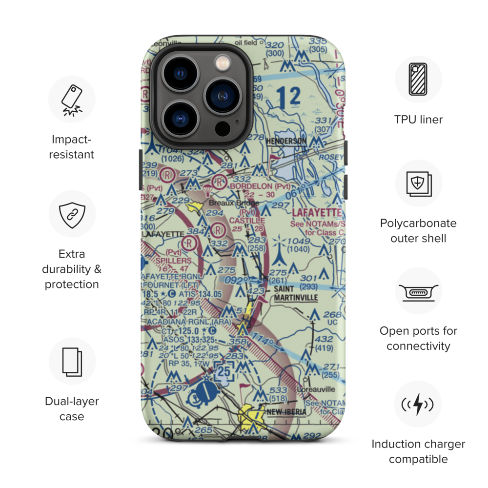 Ace Flying Airport (38LS) VFR Sectional  Tough iPhone Case iPhone 13 Pro Max model shown