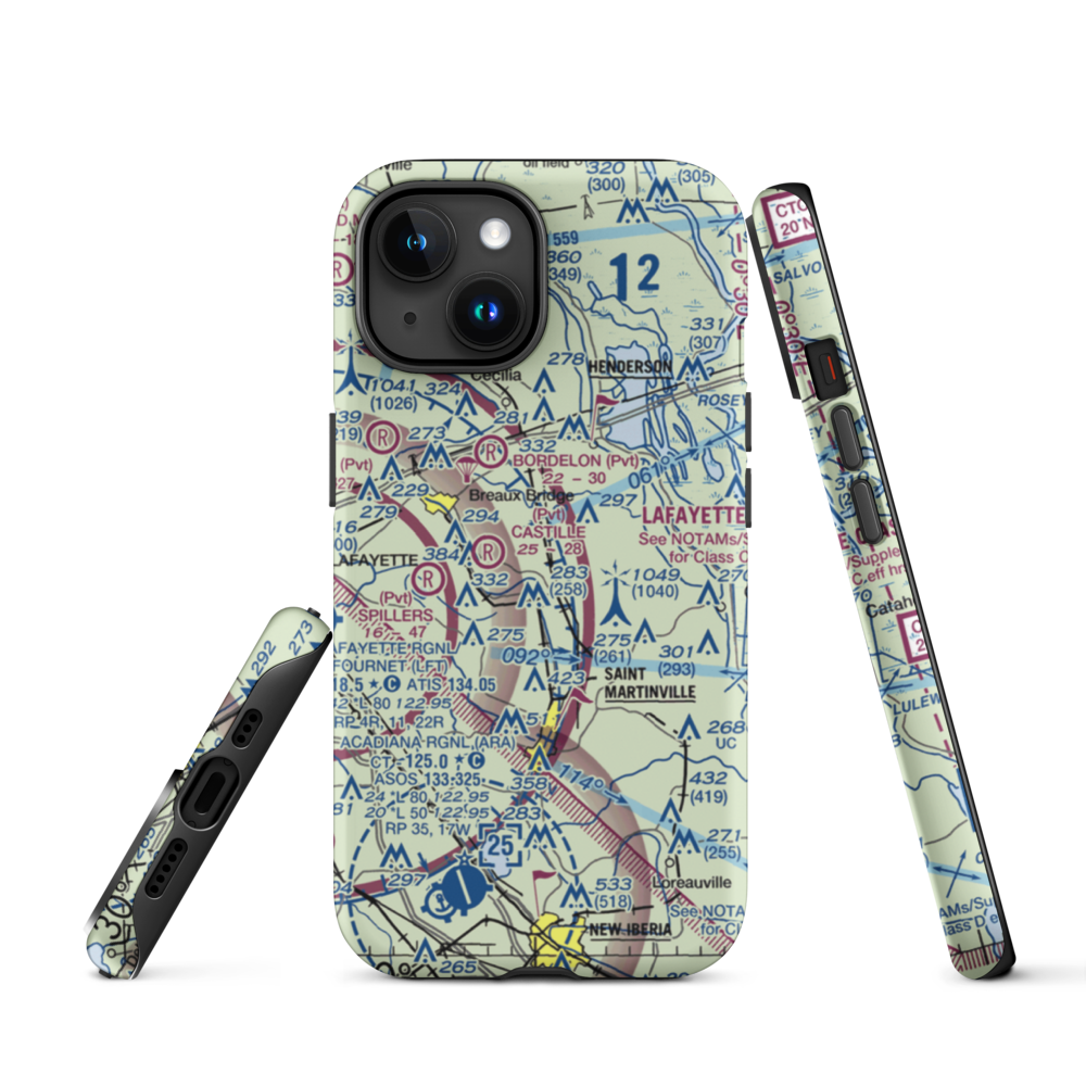 Ace Flying Airport (38LS) VFR Sectional  Tough iPhone Case iPhone 15 model shown