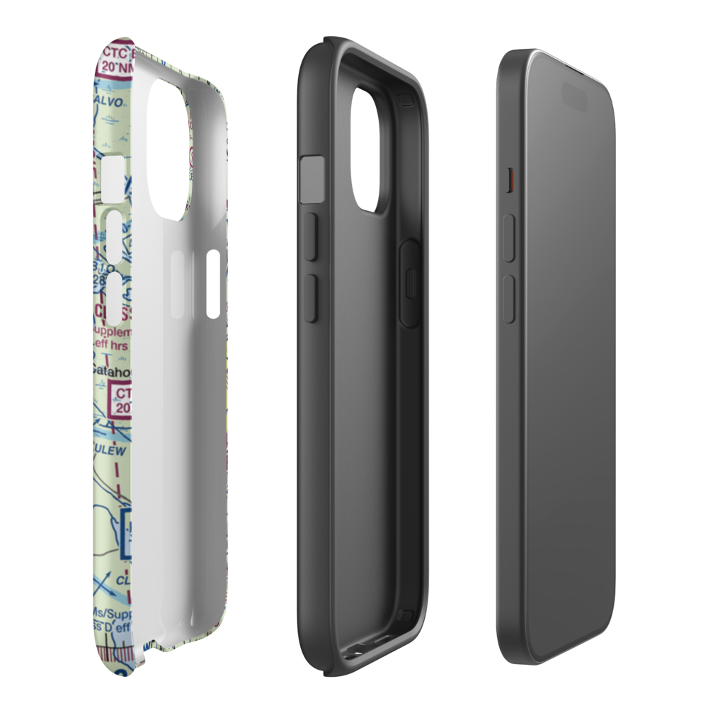 Ace Flying Airport (38LS) VFR Sectional  Tough iPhone Case iPhone 15 model shown