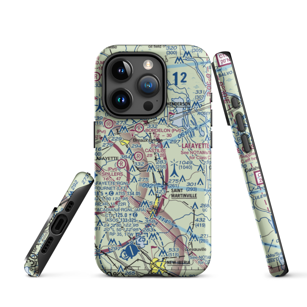Ace Flying Airport (38LS) VFR Sectional  Tough iPhone Case iPhone 15 Pro model shown