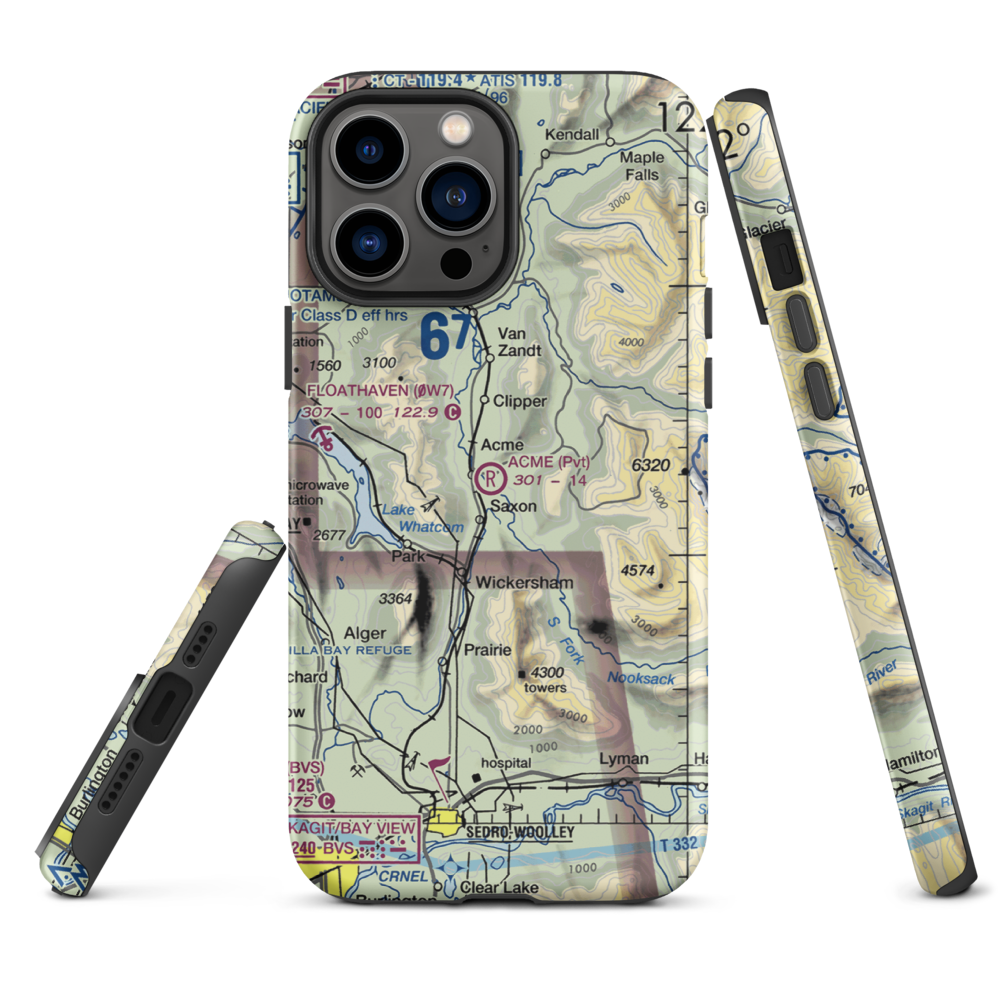 Acme Field (WA12) VFR Sectional  Tough iPhone Case iPhone 13 Pro Max model shown
