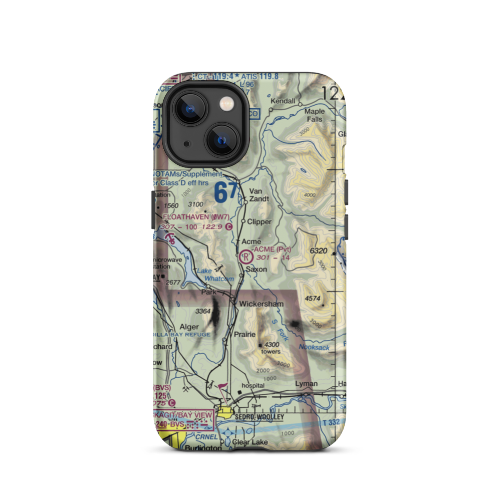 Acme Field (WA12) VFR Sectional  Tough iPhone Case iPhone 13 model shown