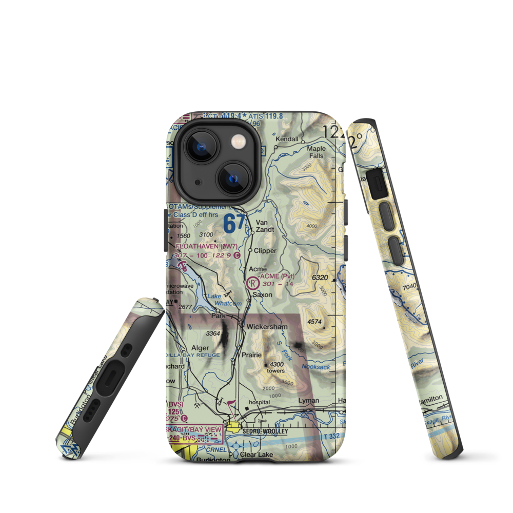 Acme Field (WA12) VFR Sectional  Tough iPhone Case iPhone 13 mini model shown