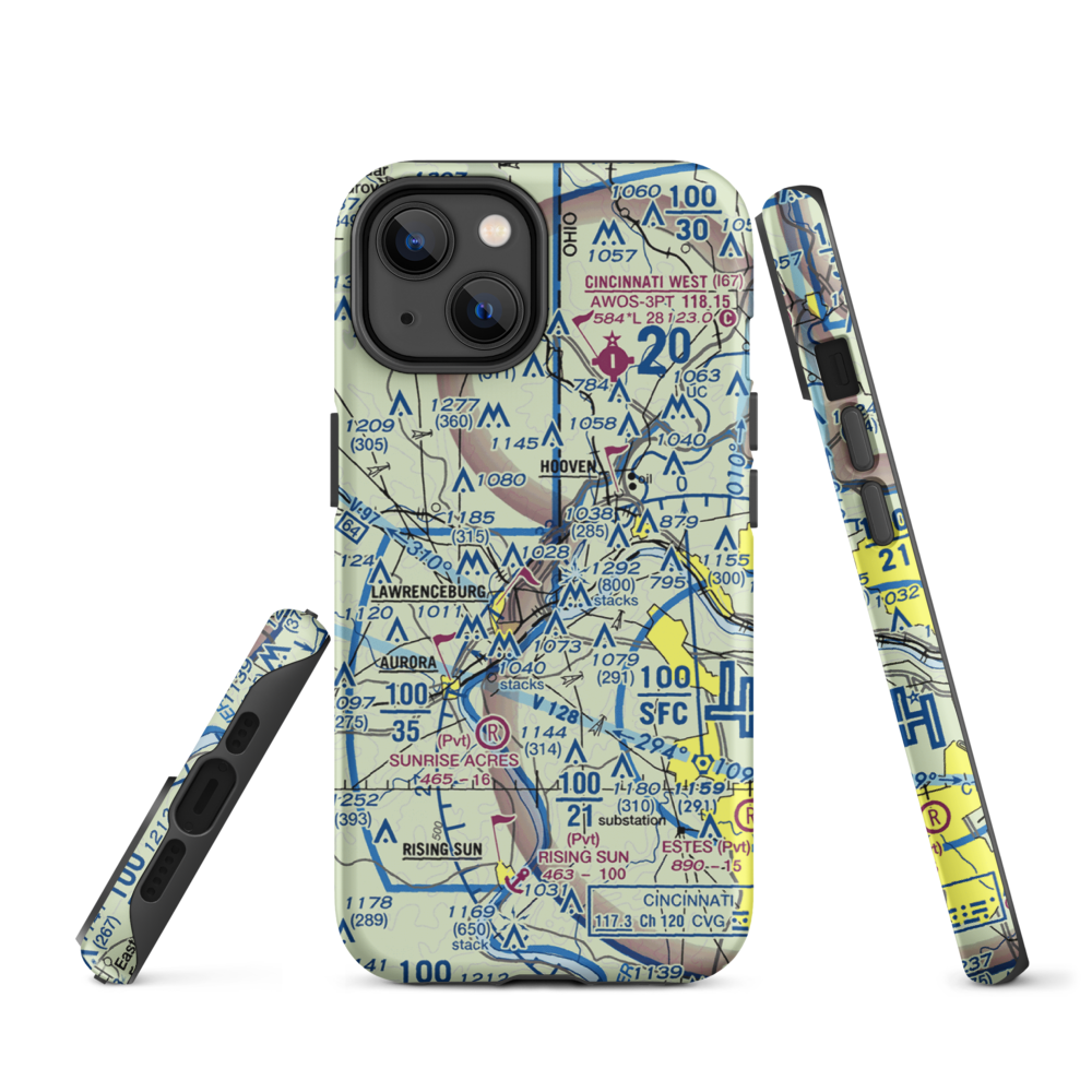 Action Airpark (I38) VFR Sectional  Tough iPhone Case iPhone 14 model shown